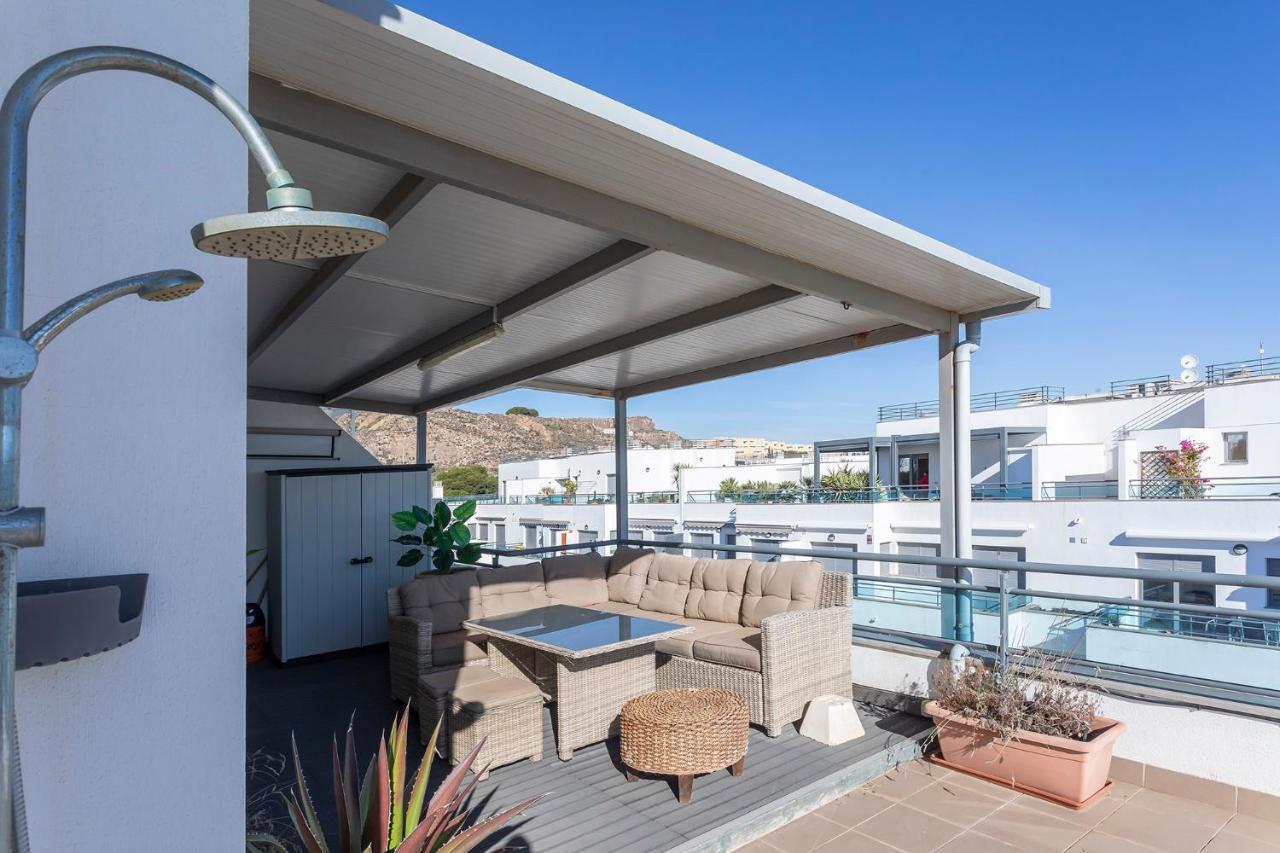 Apartamento Atico Pinar de Garrucha con vistas al mar-Gran Terraza Exterior foto